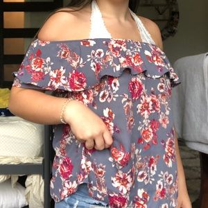 lavander off the shoulder top